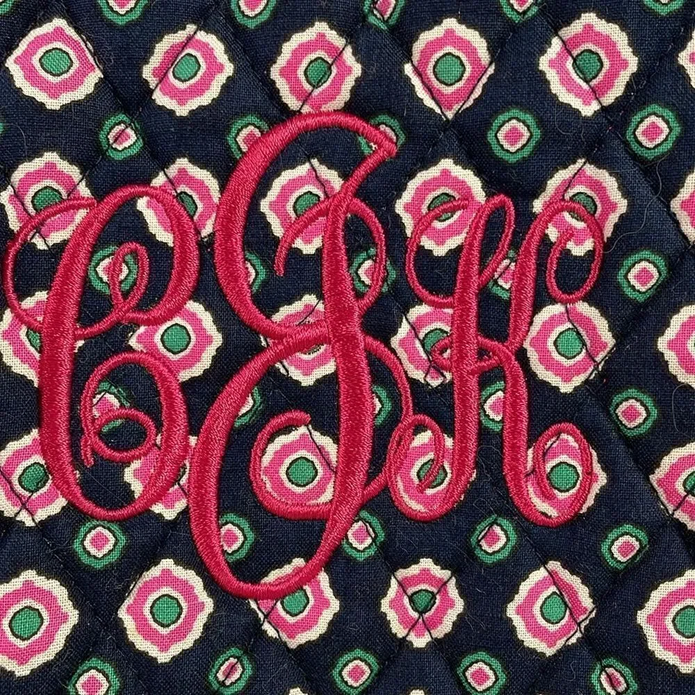 Vera Bradley Large Cosmetic Petal Dots Bag, Blue, Pink and Teal